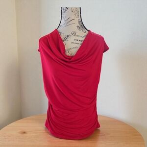 Worthington Vibrant Red Cowl Neck Blouse